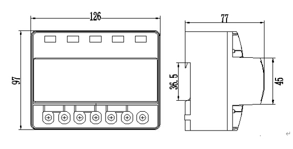 三相導軌式電能表外形尺寸